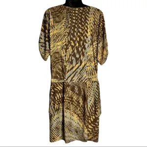 Y2K BCBGMaxAzria Abstract Belted Mini Dress Size XS thumbnail 4