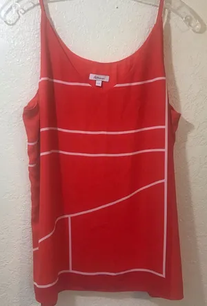 Reitmans spaghetti strap tank top SZ L Orange Size L thumbnail 1