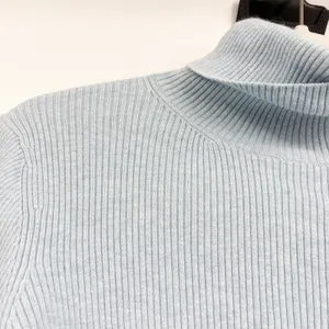 Brooks Brothers Womens Light Blue Cotton Cashmere Ribbed Turtleneck Sweater XS thumbnail 5