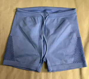 💙 Aerie OFFLINE Real Me High-Waisted Biker Shorts Mesh Panels Blue M Athletic thumbnail 1