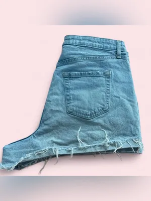 Wild Fable High Rise Rolled Cuff Shorts Light Wash 10R thumbnail 8