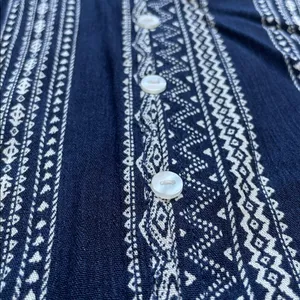 Hippie Rose Navy and White Patterned Top thumbnail 6