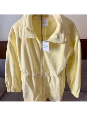 "The Beth" Yellow Lemon Hoodie Soft Fleece Jacket size S NWT oversized thumbnail 4