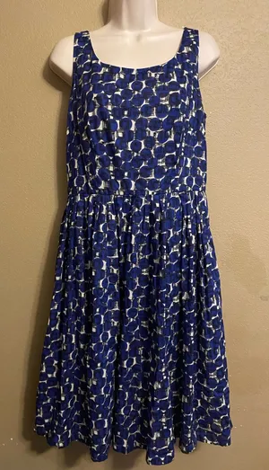 Boden FitnFlare Geo Print Cotton Dress thumbnail 1