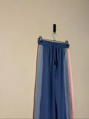 New In knit color block Wide‎ Leg pants Blue Size Small NWT thumbnail 3