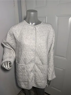Marine Layer Corbet Quilted Liner Jacket Gray Heather Medium M NWT Collarless thumbnail 4