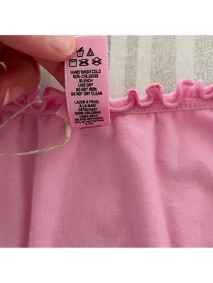 Skims Pointelle Logo Crop Top Bubblegum Size XL Off The Shoulder Colorful Celeb thumbnail 6
