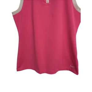 Nike Golf Womens Pink Dri-FIT Sleeveless Quarter Zip Polo Shirt‎ 520549-641 M thumbnail 5
