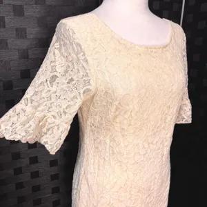 Tulle‎ Anthropologie Lace Sheath Dress Womens S Ivory Wedding Romantic Party thumbnail 2