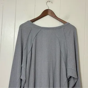 Free People We The Free Santa Clara Thermal Top Gray Oversized M thumbnail 12