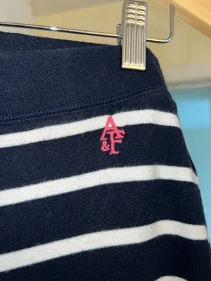 Vintage Y2K Abercrombie & Fitch Navy and White Striped Henley Sleep PJs thumbnail 7