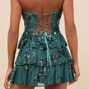 LULUS Sexy FLoral Wedding Prom Cocktail Party Flirty Sparkly Mini Dress thumbnail 5