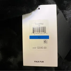 DKNY Women's Black Front‎ Button Down Faux Fur Jacket Coat thumbnail 3