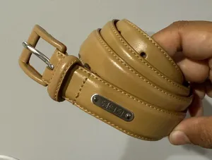 NWOT LRL Lauren‎ Ralph Lauren Tan Nude Italian Leather Belt L 39” thumbnail 1