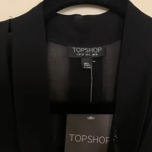 NWT Sheer Black Tie Neck Blouse thumbnail 7