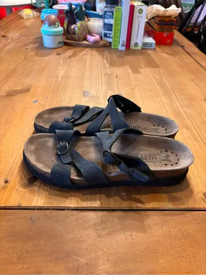 Mephisto womens Hannel suede cork comfort sandals blue eu 39 us 8/9 thumbnail 2