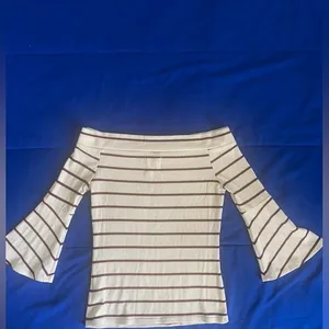 Wild Fable Maroon and White Striped Off Shoulder Top thumbnail 5