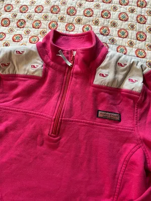 EUC Vineyard Vines Pink 1/4 Zip Sweater size small thumbnail 2