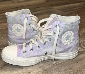Converse Lavender Palm/floral print High Top Sneakers thumbnail 1