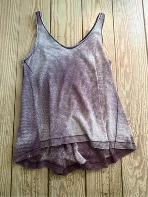 We the free Tie Dye Waffle Knit Tank Top XS thumbnail 1