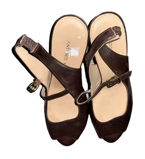 Antonio Melani Brown Leather Sandals Size 9 M thumbnail 1