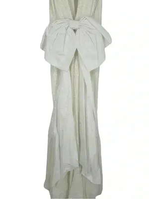 Rebecca Vallance Davina Bow Wedding Gown Ivory Mermaid Sequin Dress Sz 6 NWT thumbnail 6