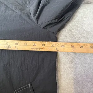 Zara Black Nylon Long Trench Coat Rain Wind Jacket Womens M Minimalist Crinkled‎ thumbnail 4