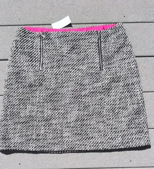 NWT LOFT Tweed Double Zipper Mini Skirt thumbnail 1