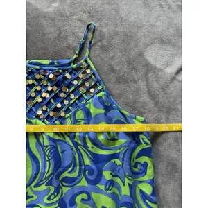 Lilly Pulitzer Reecy Canopy Green I'm No Angel Strappy Embellished Dress Sz M thumbnail 8