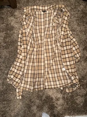 Papermoon Beige Plaid Tie-Waist Trench Coat thumbnail 4