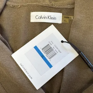 Calvin Klein Taupe Sleeveless Shawl Collar Sweater Dress CD2W1QAP XL thumbnail 6