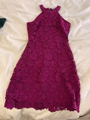 Lulus Magenta Lace Dress thumbnail 1