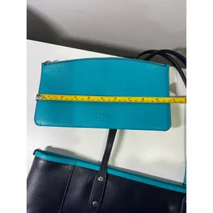 Coach Ava Tote Midnight Atlantic Crossgrain Leather Bag‎ F55469 with Pouch thumbnail 2