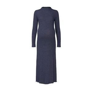Rachel Pally Navy Metallic Ribbed Mara Maternity Long Sleeve Midi Dress Size S thumbnail 5