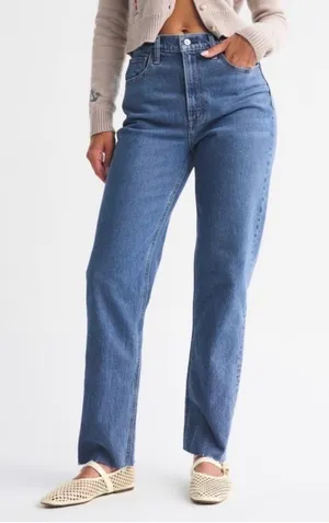 Abercrombie & Fitch Curve Love 90s Straight Ultra High Rise Jeans 32/14S SHORT thumbnail 1