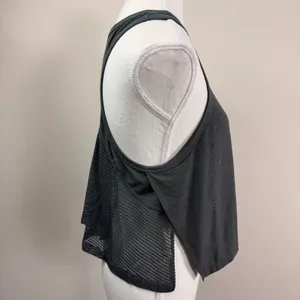 FP Movement Free People Womens Breezy Mesh Back Tank Top Charcoal Gray Small thumbnail 2
