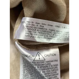 ZARA Linen Blouse Flared Bell Sleeves Button Up V Neck Beige Womens Small thumbnail 6