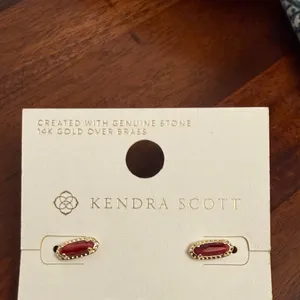 Kendra Scott Emma Gold Red Tiger Eye Ovql Stud Earrings New thumbnail 2