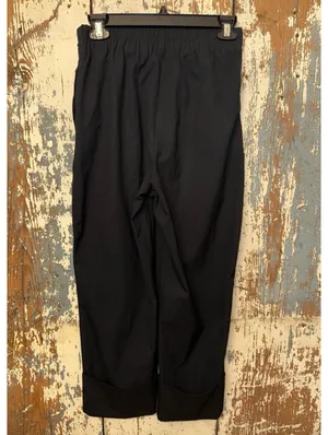 ZARA black elastic waist cuffed trousers, wide leg pants, size XS thumbnail 4