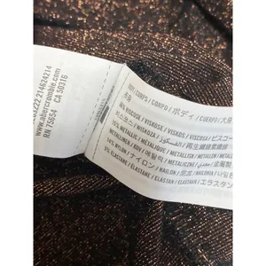 Abercrombie & Fitch Womens Brown Glitter Long Sleeve Twist Front Crop Top Size M thumbnail 6