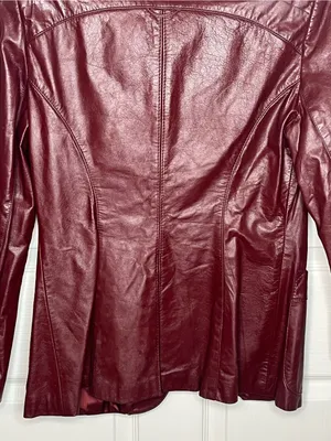 Etienne Aigner Vintage Oxblood Leather Blazer Style Jacket 80s Sz 14 thumbnail 9