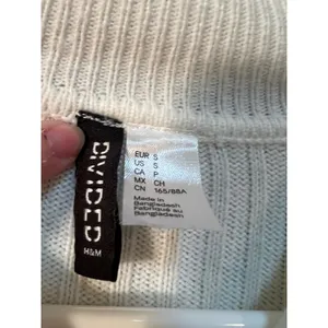 Divided H&M Women's Size Small Full Zip Cardigan Sweater White Ribbed Double Zip thumbnail 9
