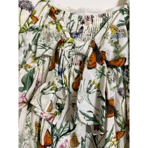 Avec Les Filles Butterfly Botanical Puff Sleeve Mini Dress White Size M NEW thumbnail 4