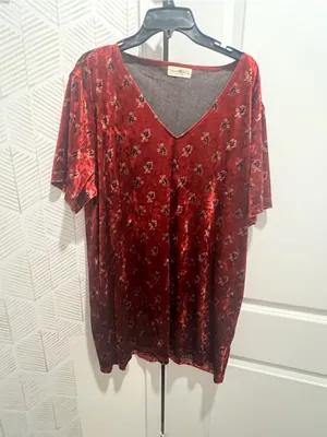 Natural Life Red Velvet Dress size L thumbnail 11