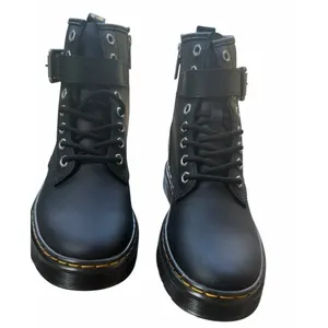 Dr. Martens Zavala ALT Black Leather Buckle Combat Boots Side Zip Women’s 6 Doc thumbnail 2
