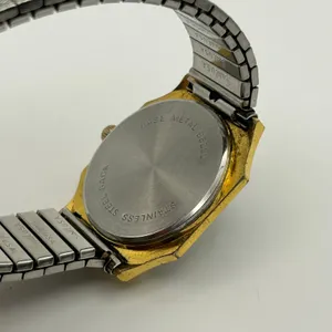 Vintage Helbros Gold-tone Plated Case Silver Stretch Band Quartz Watch thumbnail 6