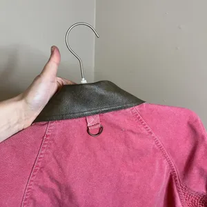 Vintage Hot Pink Bright Women's Chore Coat Utility Contrast Collar M Western 90s thumbnail 12