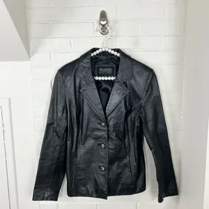 Wilson’s Leather 100% Leather Black Blazer Jacket Size M thumbnail 3