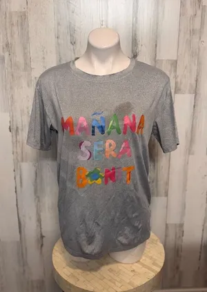 Graphic “Mañana Será Bonito” Gray T-Shirt Size Large Casual Tee thumbnail 1