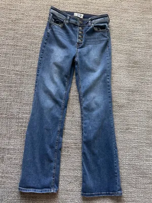 We The Free Button Fly Flare Jeans Womens 29 Blue Mid Rise Boho Festival thumbnail 7